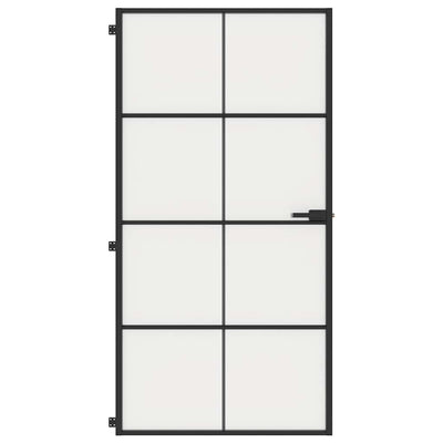 Musta sisäovi ohut Vanzeti 102,5x201,5cm (karkaistu lasi ja alumiini)