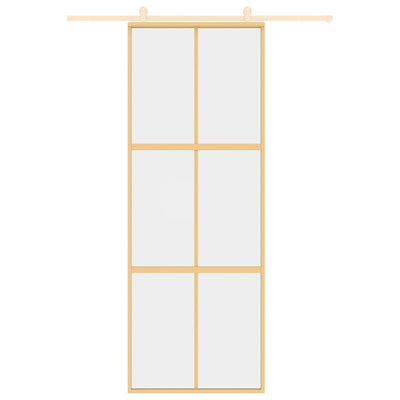 Kulta liukuovi Vanzeti 76x205cm (kirkas esg-lasi ja alumiini)