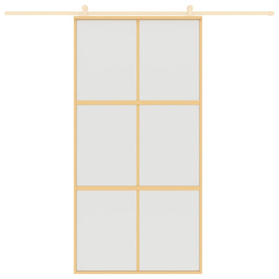 Kulta liukuovi Vanzeti 102,5x205cm (himmeä esg-lasi ja alumiini)