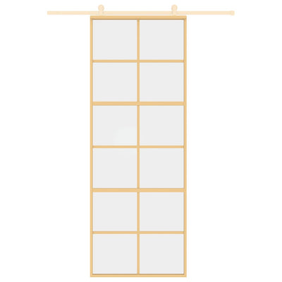 Kulta liukuovi Vanzeti 76x205cm (kirkas esg-lasi ja alumiini)