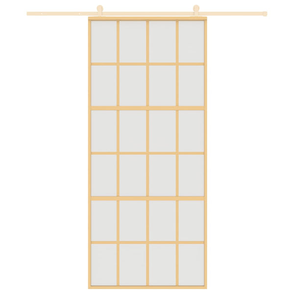 Liukuovi kulta 90x205 cm himmeä ESG-lasi ja alumiini