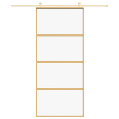 Kulta liukuovi Cretu 90x205cm (kirkas esg-lasi ja alumiini)