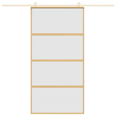 Kulta liukuovi Cretu 102,5x205cm (himmeä esg-lasi ja alumiini)