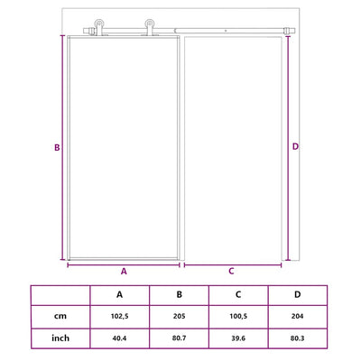 Kulta liukuovi Cretu 102,5x205cm (himmeä esg-lasi ja alumiini)