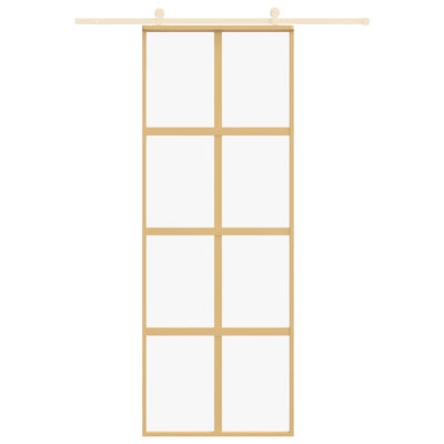 Kulta liukuovi Botezatu 76x205cm (kirkas esg-lasi ja alumiini)