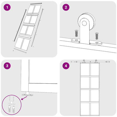Kulta liukuovi Botezatu 76x205cm (kirkas esg-lasi ja alumiini)