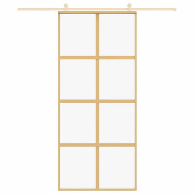 Kulta liukuovi Botezatu 90x205cm (kirkas esg-lasi ja alumiini)