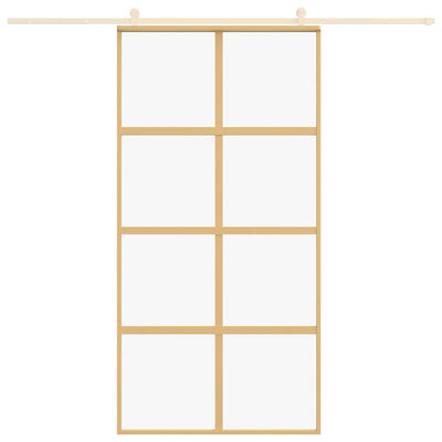 Kulta liukuovi Botezatu 102,5x205cm (kirkas esg-lasi ja alumiini)