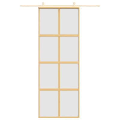 Kulta liukuovi Botezatu 76x205cm (himmeä esg-lasi ja alumiini)