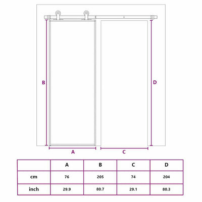 Kulta liukuovi Botezatu 76x205cm (himmeä esg-lasi ja alumiini)