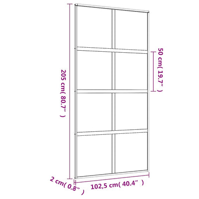 Kulta liukuovi Botezatu 102,5x205cm (himmeä esg-lasi ja alumiini)