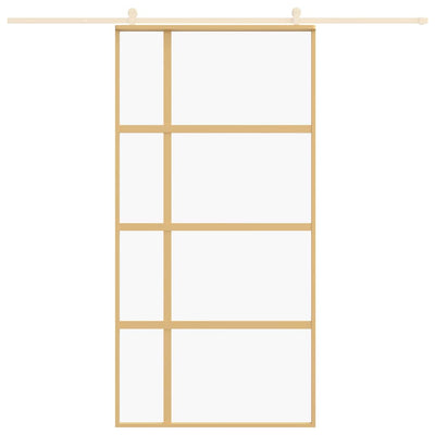 Kulta liukuovi Macrid 102,5x205cm (kirkas esg-lasi ja alumiini)