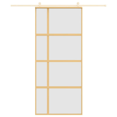 Liukuovi kulta 90x205 cm himmeä ESG-lasi ja alumiini