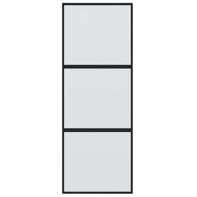 Musta liukuovi Vanzeti 76x205cm (karkaistu lasi ja alumiini)