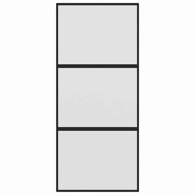 Musta liukuovi Vanzeti 90x205cm (karkaistu lasi ja alumiini)