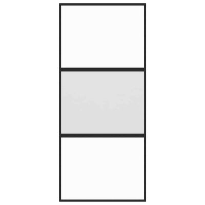 Musta liukuovi Vanzeti 90x205cm (karkaistu lasi ja alumiini)