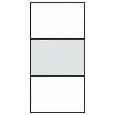 Musta liukuovi Vanzeti 102,5x205cm (karkaistu lasi ja alumiini)