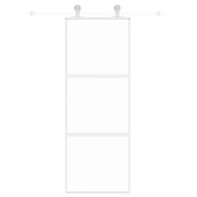 Valkoinen liukuovi Vanzeti 76x205cm (karkaistu lasi ja alumiini)