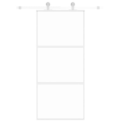 Valkoinen liukuovi Vanzeti 90x205cm (karkaistu lasi ja alumiini)