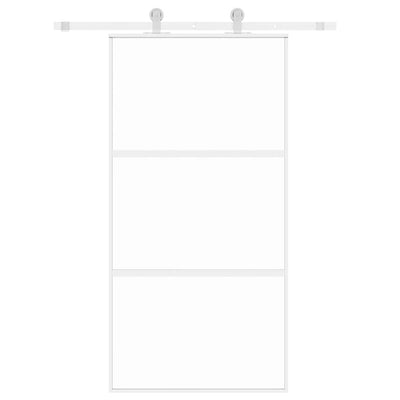 Valkoinen liukuovi Vanzeti 102,5x205cm (karkaistu lasi ja alumiini)