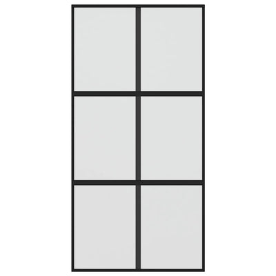 Musta liukuovi Vanzeti 102,5x205cm (karkaistu lasi ja alumiini)