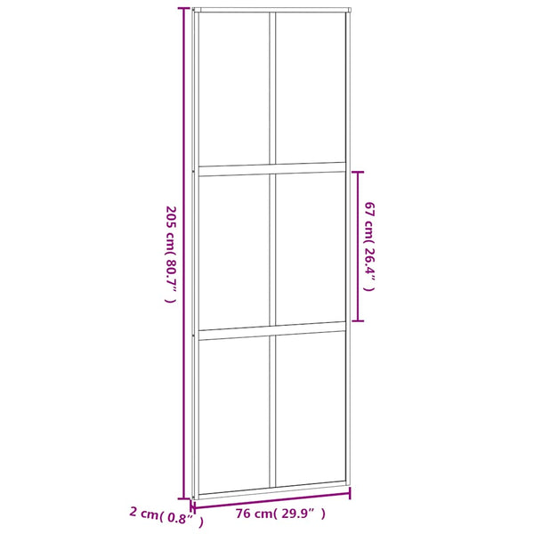 Liukuovi musta 76x205 cm karkaistu lasi ja alumiini