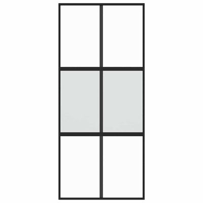 Musta liukuovi Vanzeti 90x205cm (karkaistu lasi ja alumiini)