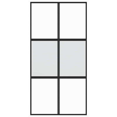 Musta liukuovi Vanzeti 102,5x205cm (karkaistu lasi ja alumiini)