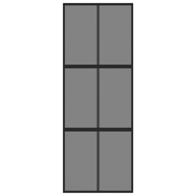 Musta liukuovi Vanzeti 76x205cm (karkaistu lasi ja alumiini)