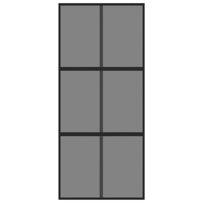 Musta liukuovi Vanzeti 90x205cm (karkaistu lasi ja alumiini)