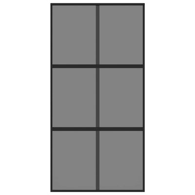 Musta liukuovi Vanzeti 102,5x205cm (karkaistu lasi ja alumiini)