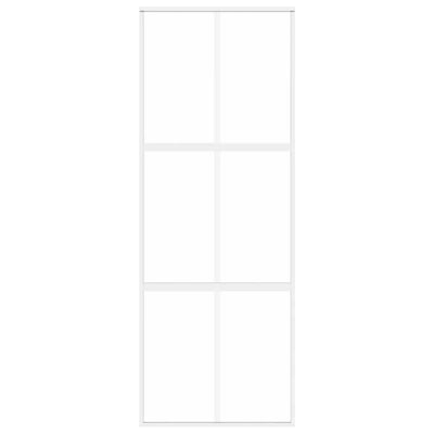 Valkoinen liukuovi Vanzeti 76x205cm (karkaistu lasi ja alumiini)