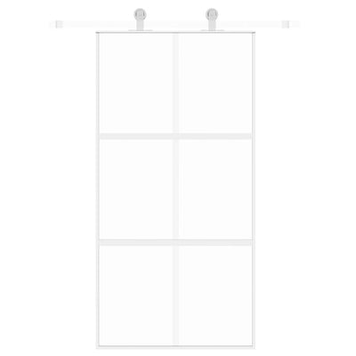 Valkoinen liukuovi Vanzeti 102,5x205cm (karkaistu lasi ja alumiini)