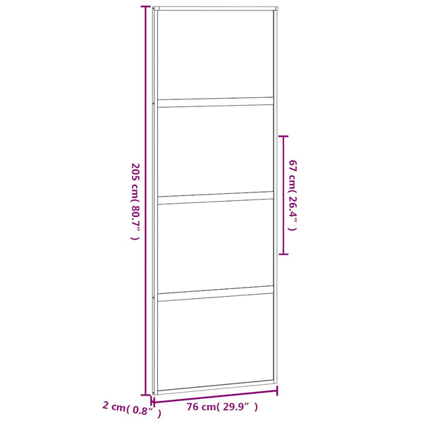 Liukuovi musta 76x205 cm karkaistu lasi ja alumiini