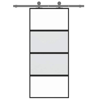 Musta liukuovi Cretu 90x205cm (karkaistu lasi ja alumiini)