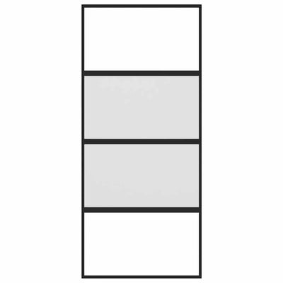 Musta liukuovi Cretu 90x205cm (karkaistu lasi ja alumiini)