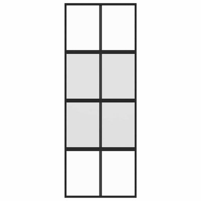 Musta liukuovi Botezatu 76x205cm (karkaistu lasi ja alumiini)