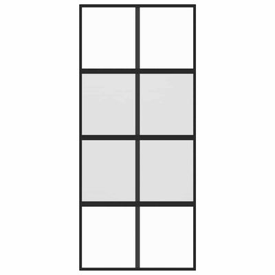 Musta liukuovi Botezatu 90x205cm (karkaistu lasi ja alumiini)