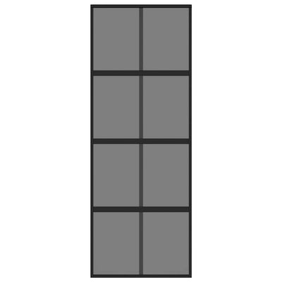 Musta liukuovi Botezatu 76x205cm (karkaistu lasi ja alumiini)