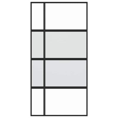 Musta liukuovi Macrid 102,5x205cm (karkaistu lasi ja alumiini)