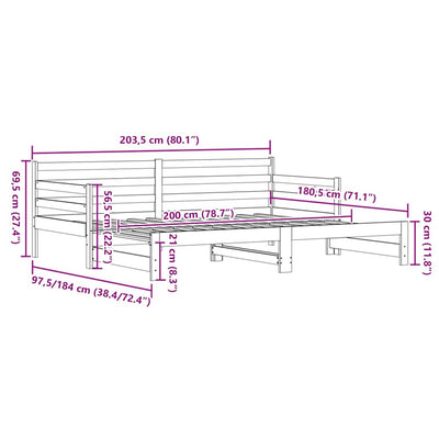 Vuodesohva rullilla Miorica 80x200cm (mänty)