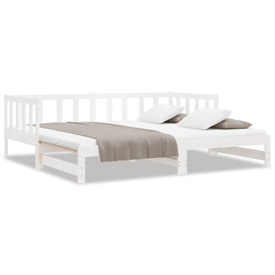 Valkoinen vuodesohva rullilla Otti 90x200cm (mänty)