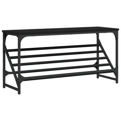 Kenkäteline musta 90x30x45 cm tekninen puu