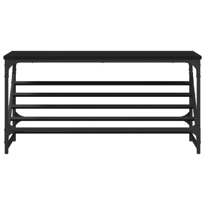 Kenkäteline musta 90x30x45 cm tekninen puu