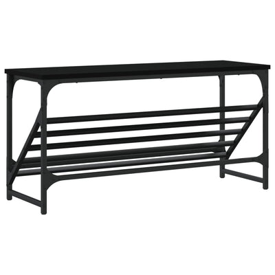Kenkäteline musta 90x30x45 cm tekninen puu