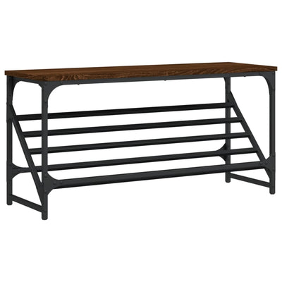 Kenkäteline ruskea tammi 90x30x45 cm tekninen puu