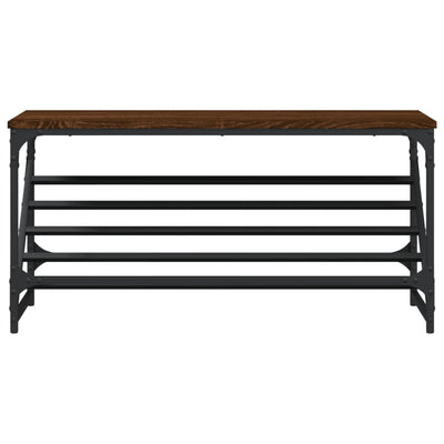 Kenkäteline ruskea tammi 90x30x45 cm tekninen puu
