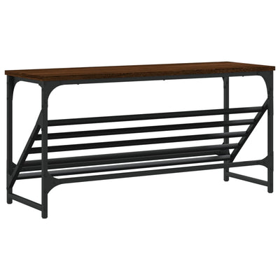Kenkäteline ruskea tammi 90x30x45 cm tekninen puu