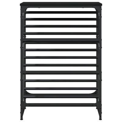 Kenkäteline musta 60x30x85 cm tekninen puu