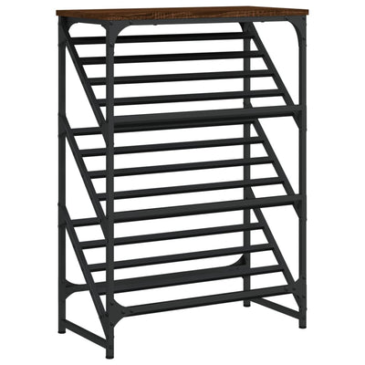 Kenkäteline ruskea tammi 60x30x85 cm tekninen puu